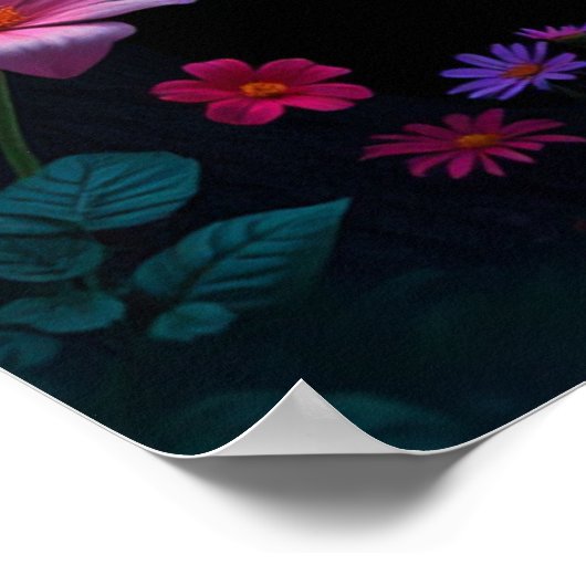 Zonneschijn in een grillig sprookjesbos poster (Hoek)