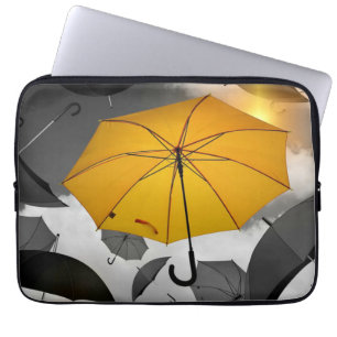 Zonneschijn is onderweg, paraplu lawine, laptop sleeve