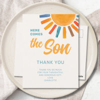 Zonneschijn Jongens Baby Shower Bedankt
