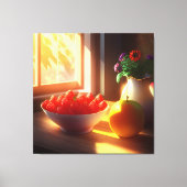 Zonneschijn kom van fruit en bloemen 10 canvas afdruk (Voorkant)
