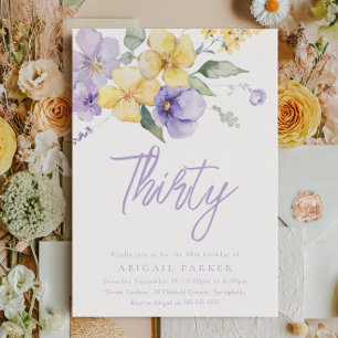 Zonneschijn & Lavendel Bloemen 30e Verjaardagsfees Kaart
