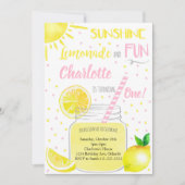 Zonneschijn limonade en leuke verjaardag uitnodigi kaart (Voorkant)