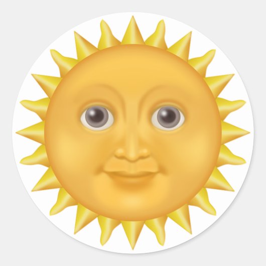 Zonneschijn Ronde Sticker (Voorkant)