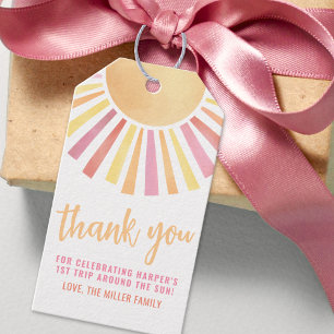 Zonneschijn Roze Zon Verjaardag Cadeaulabel