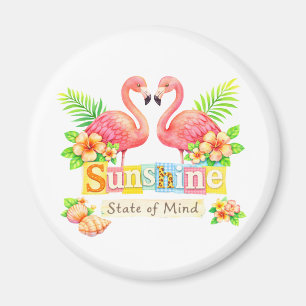 Zonneschijn Staat van Mind Flamingo Tropische Bloe Magneet