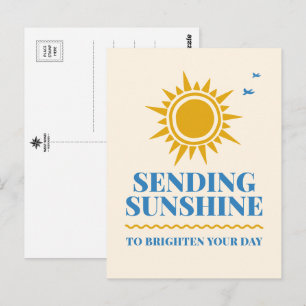 Zonneschijn sturen om je dag op te vrolijken ansic briefkaart