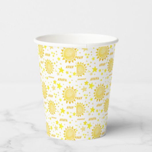 Zonneschijn Verjaardag Party Paper Cups – Boho Lit Papieren Bekers (Rechts)