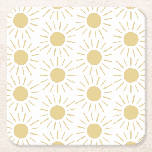 Zonneschijn vierkant onderzetter (Voorkant)