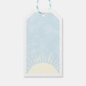 Zonneschijn Waterverf Baby shower Achtergrond Aang Cadeaulabel (Achterkant)