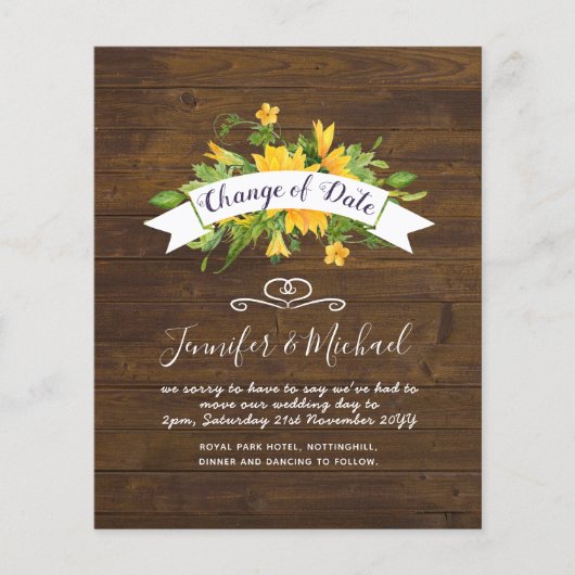 Zonneschijn wijziging van datum uitstelplannen not (Voorkant)