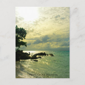 Zonneschijn Zonsondergang Lucht Strand Schemering Briefkaart