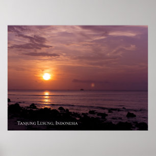 Zonneschijn Zonsondergang Luchtstrand Schemering R Poster