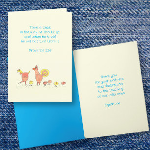 Zonneschoolleraar Hartelijk dank Bedankkaart