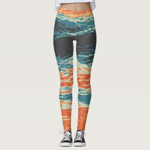 Zonneset/oceaan/golf/Zee Leggings