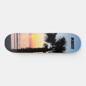 Zonneset tropische palmboom skateboard (Horizontaal)