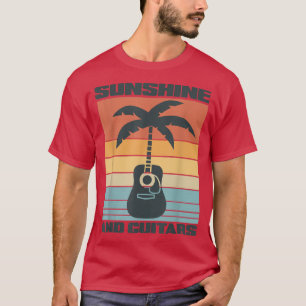 Zonneshine en gitaren retro-akoestische gitaarpalm t-shirt