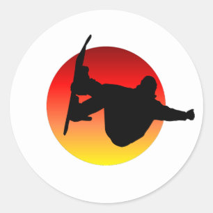 Zonnesnowboarden Ronde Sticker