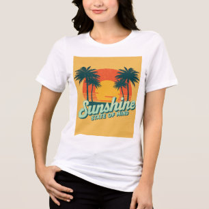 Zonnestaat T-shirt, Retro strandvakantieshemd Tri-Blend Shirt
