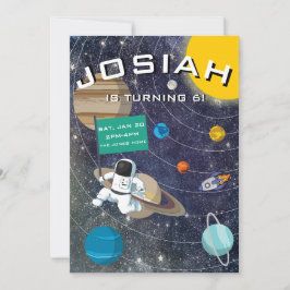 Zonnestelsel, Astronaut Birthday Party Invitation Kaart