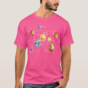 Zonnestelsel Astronomie Zon Maan Sterren Ruimte We T-shirt
