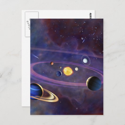 Zonnestelsel Briefkaart (Voorkant / Achterkant)
