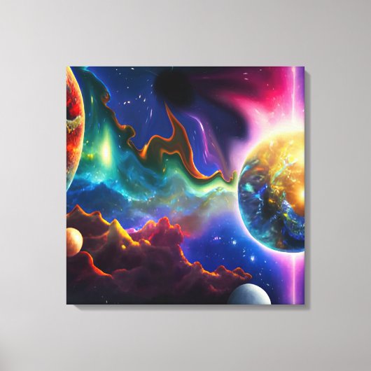 Zonnestelsel dat Blackhole Stretted Canvas invoert (Voorkant)
