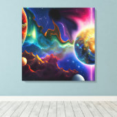 Zonnestelsel dat Blackhole Stretted Canvas invoert (Insitu (Houten vloer))