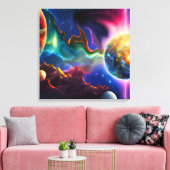 Zonnestelsel dat Blackhole Stretted Canvas invoert (Insitu (Woonkamer))