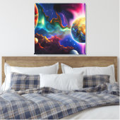 Zonnestelsel dat Blackhole Stretted Canvas invoert (Insitu (Slaapkamer))