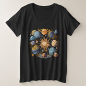 Zonnestelsel Grafisch Ontwerp Grote Maat T-shirt (Design voorkant)