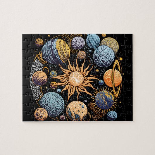 Zonnestelsel Grafisch Ontwerp Legpuzzel (Horizontaal)