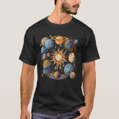 Zonnestelsel Grafisch Ontwerp T-shirt (Voorkant)