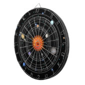 Zonnestelsel in het stuurruimtestdartboard dartbord (Voorkant Rechts)