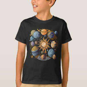 Zonnestelsel kunst t-shirt
