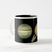 Zonnestelsel ~ Lang Uitzicht Tweekleurige Koffiemok (Voorkant links)
