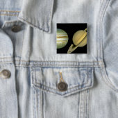 Zonnestelsel ~ Lang Uitzicht Vierkante Button 5,1 Cm (In situ)