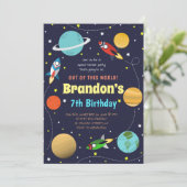 Zonnestelsel met ruimtethema op zaterdag kaart (Staand voorkant)