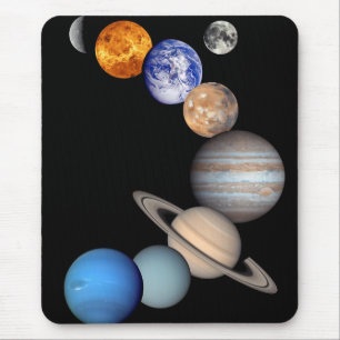 Zonnestelsel Montage JPL Planeet Foto's Muismat