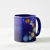 Zonnestelsel - Onze planeten op een Deep Blue Sky  Mok (Voorkant rechts)
