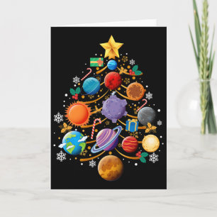 Zonnestelsel Planeten Kerstboom Astronomie Kerstmi Kaart