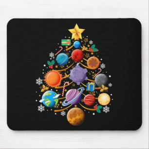 Zonnestelsel Planeten Kerstboom Astronomie Kerstmi Muismat
