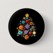 Zonnestelsel Planeten Kerstboom Astronomie Xmas Ronde Button 5,7 Cm (Voorkant)
