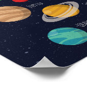 Zonnestelsel Print, Space Nursery Print, Kinder Wa Poster (Hoek)