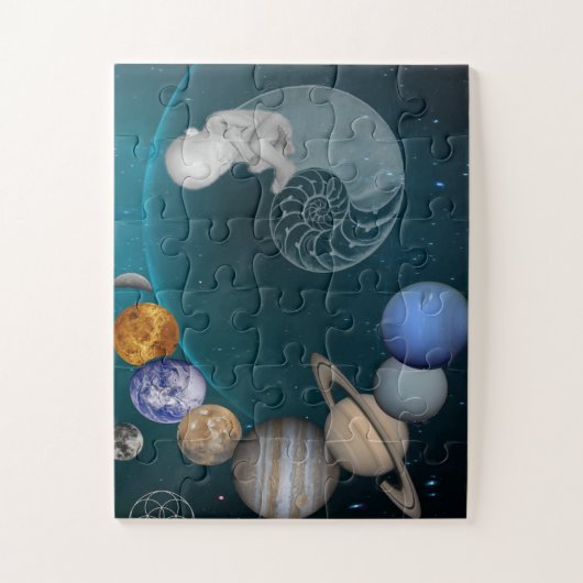 Zonnestelsel, Ruimtevaartzuster, Onderwijspuzzel Legpuzzel (Verticaal)