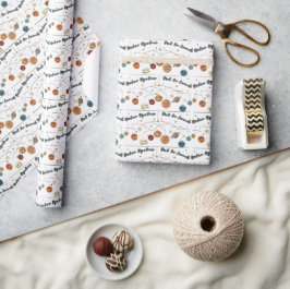 Zonnestelsel Uit Lunchen Retro Ruimtepatroon Cadeaupapier