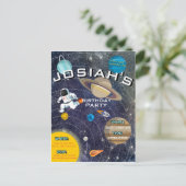 Zonnestelsel Verjaardagsfeestuitnodiging Uitnodiging Briefkaart (Staand voorkant)