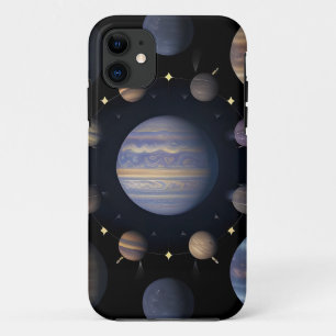 Zonnestelselplaneten gerangschikt in de ruimte iPhone 11 hoesje