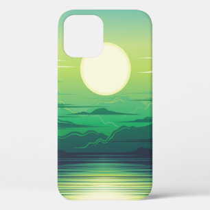 Zonnestijging in de illustratie van het zee, kunst iPhone 12 hoesje