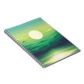 Zonnestijging in de illustratie van het zee, kunst notitieboek (Rechterzijde)