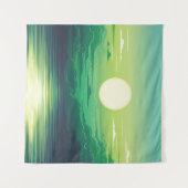 Zonnestijging in de illustratie van het zee, kunst wandkleed (Voorkant (horizontaal))